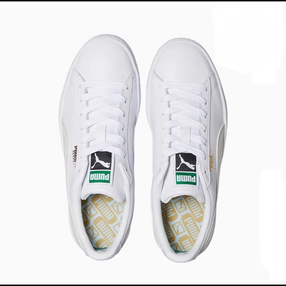Puma Basket Classic White Sneakers 8.5